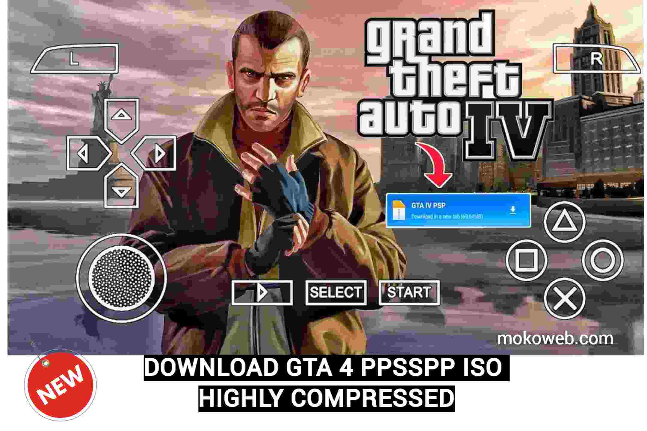 GTA 4 PPSSPP ISO Zip File Download (GTA IV)